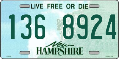 NH license plate 1368924