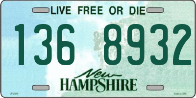 NH license plate 1368932