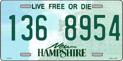 NH license plate 1368954