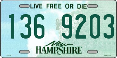 NH license plate 1369203
