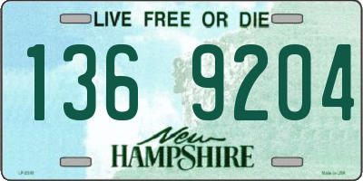NH license plate 1369204