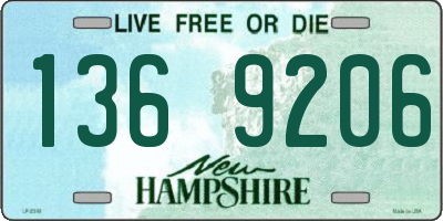 NH license plate 1369206
