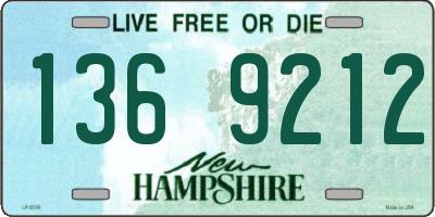 NH license plate 1369212