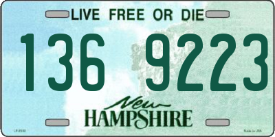 NH license plate 1369223