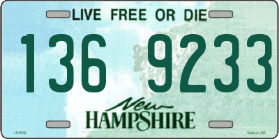 NH license plate 1369233