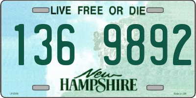 NH license plate 1369892