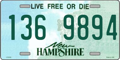 NH license plate 1369894
