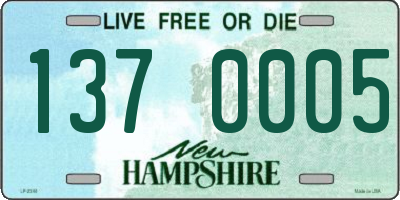 NH license plate 1370005