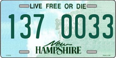 NH license plate 1370033