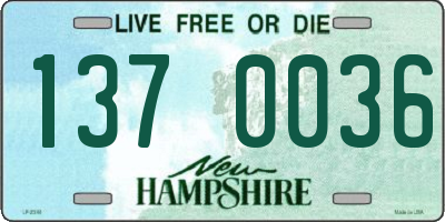 NH license plate 1370036