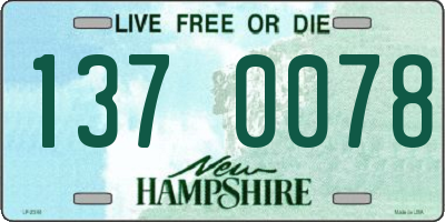NH license plate 1370078