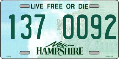 NH license plate 1370092