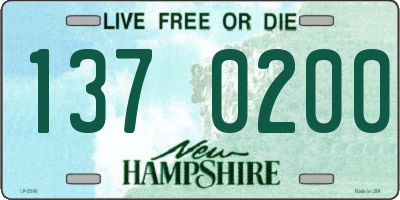 NH license plate 1370200