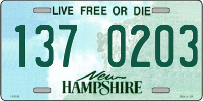 NH license plate 1370203