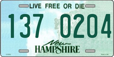 NH license plate 1370204
