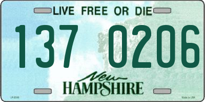 NH license plate 1370206