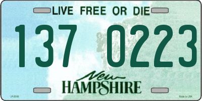 NH license plate 1370223