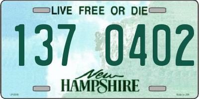NH license plate 1370402