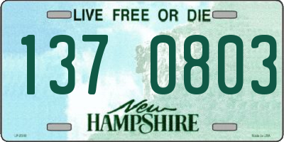 NH license plate 1370803