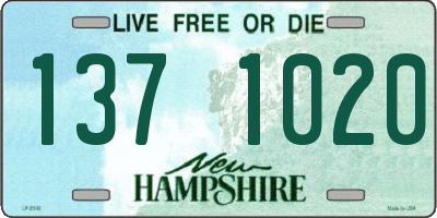 NH license plate 1371020