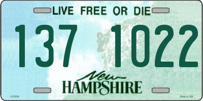 NH license plate 1371022