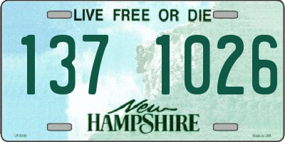 NH license plate 1371026
