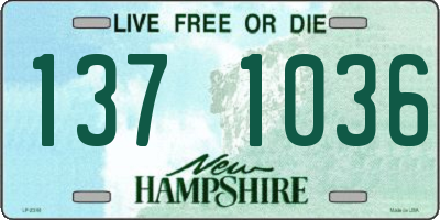 NH license plate 1371036