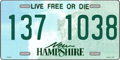 NH license plate 1371038