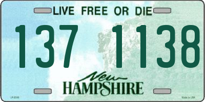 NH license plate 1371138