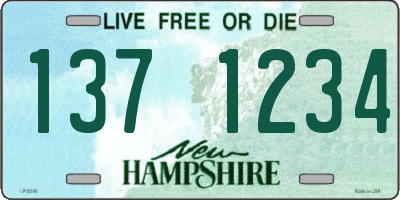 NH license plate 1371234