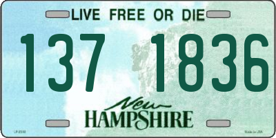 NH license plate 1371836