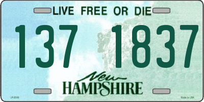 NH license plate 1371837