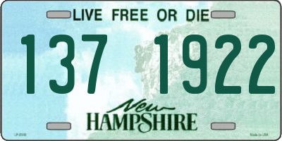 NH license plate 1371922