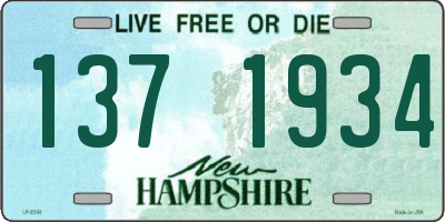 NH license plate 1371934