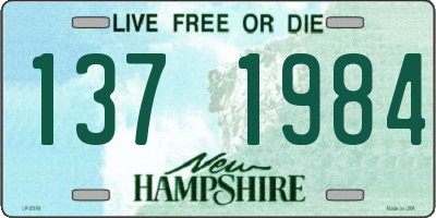 NH license plate 1371984