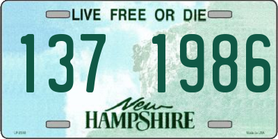 NH license plate 1371986