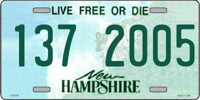NH license plate 1372005