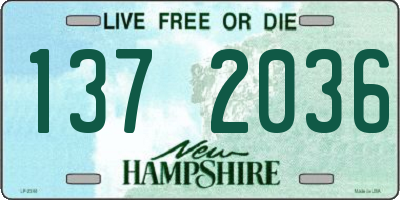 NH license plate 1372036