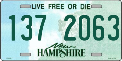 NH license plate 1372063