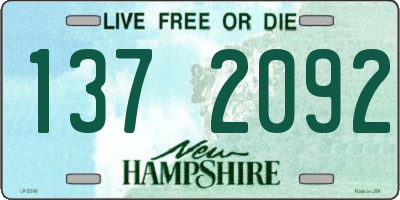 NH license plate 1372092
