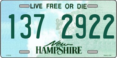 NH license plate 1372922