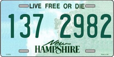 NH license plate 1372982