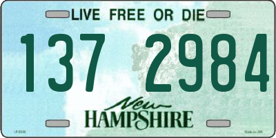 NH license plate 1372984