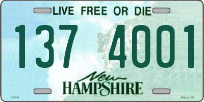NH license plate 1374001