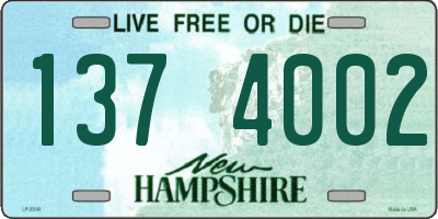 NH license plate 1374002