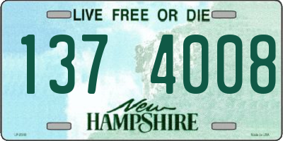 NH license plate 1374008