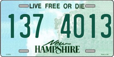 NH license plate 1374013