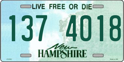 NH license plate 1374018