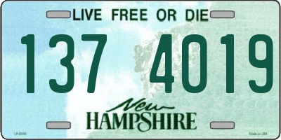 NH license plate 1374019
