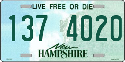 NH license plate 1374020